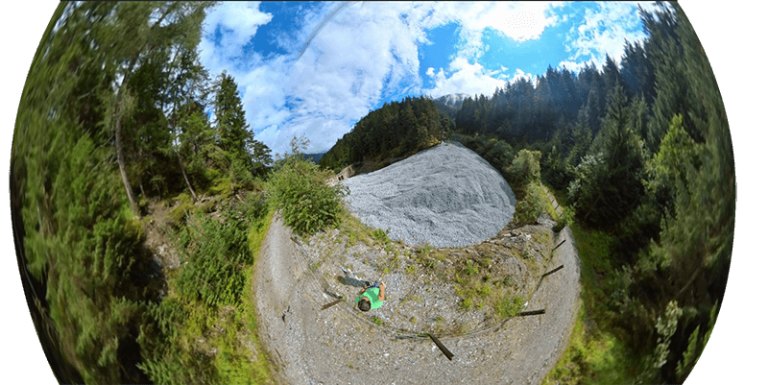 RTK geotag 360 degree photos natural hazards mudslide retention basin