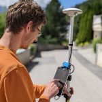 measure gcps with smartphone, stake out points with mobile device, traditional survey